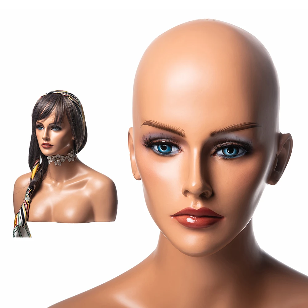 

H4 Mannequin head fiberglass wig display mannequin doll fashion hat jewelry display realistic heads mannequin, Customized color