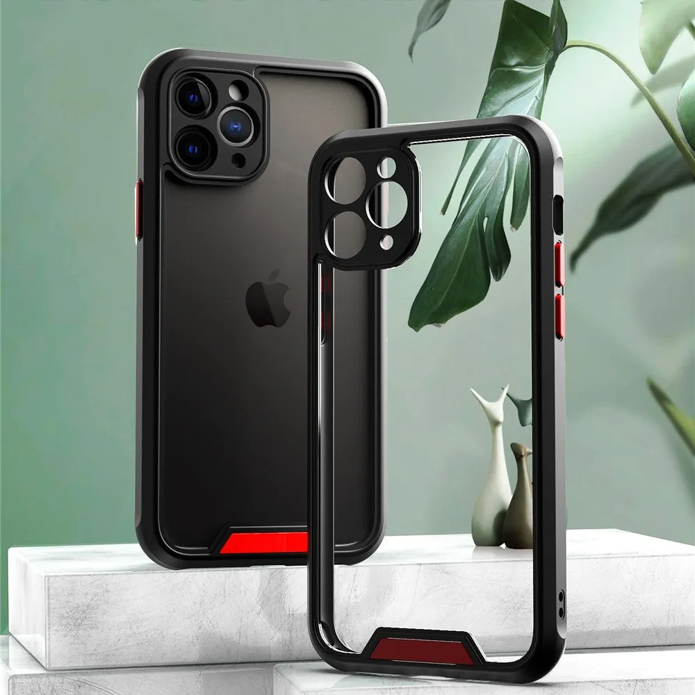 

Armor Cover For iPhone X XR 11 12 Pro Max Camera Protection Cover Transparent Shockproof Bumper Phone Case For iPhone X