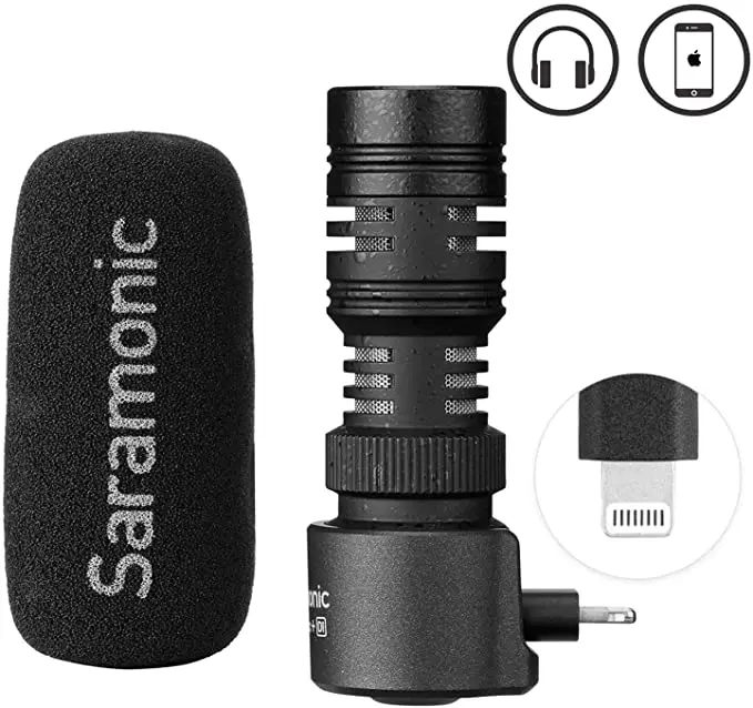

Saramonic SmartMic+ Di Compact Directional Microphone with Lightning Connector Compatible for iPhone iPad Apple smartphone