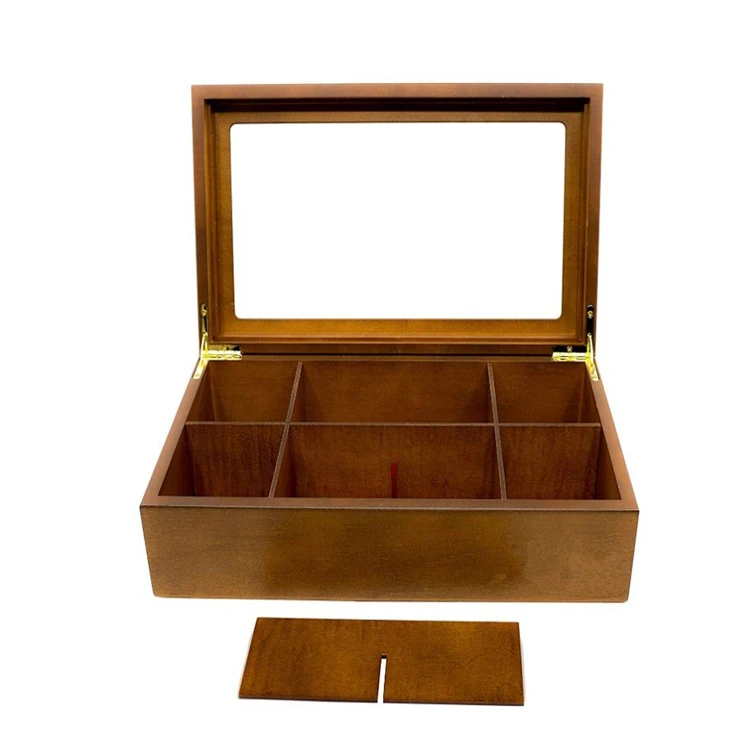 wooden tea box with tea