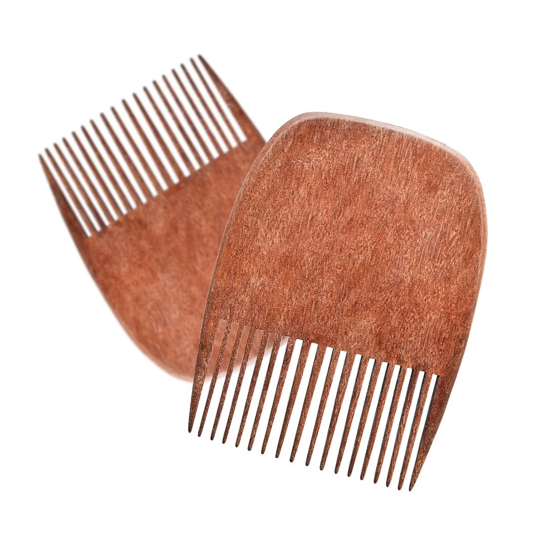 

Factory Price New Arrival Custom Logo Natural Wood Wide Tooth Hair Pick Beard Comb