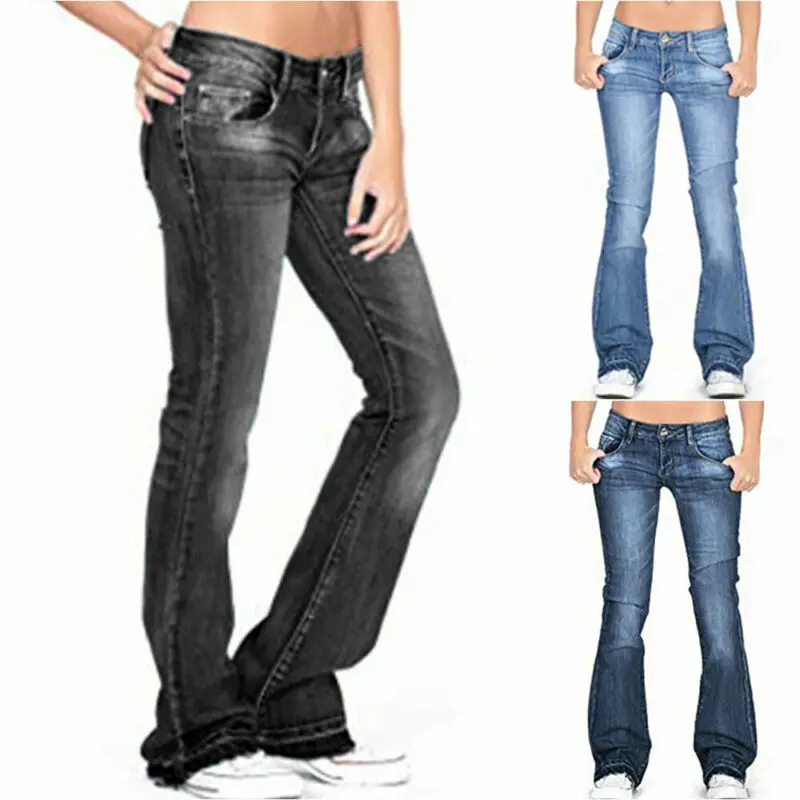 

Skinny Flared Jeans Women's Fashion Denim Pants Bootcut Bell Bottoms Stretch Trousers Women Jeans Woman Low Rise Jeans