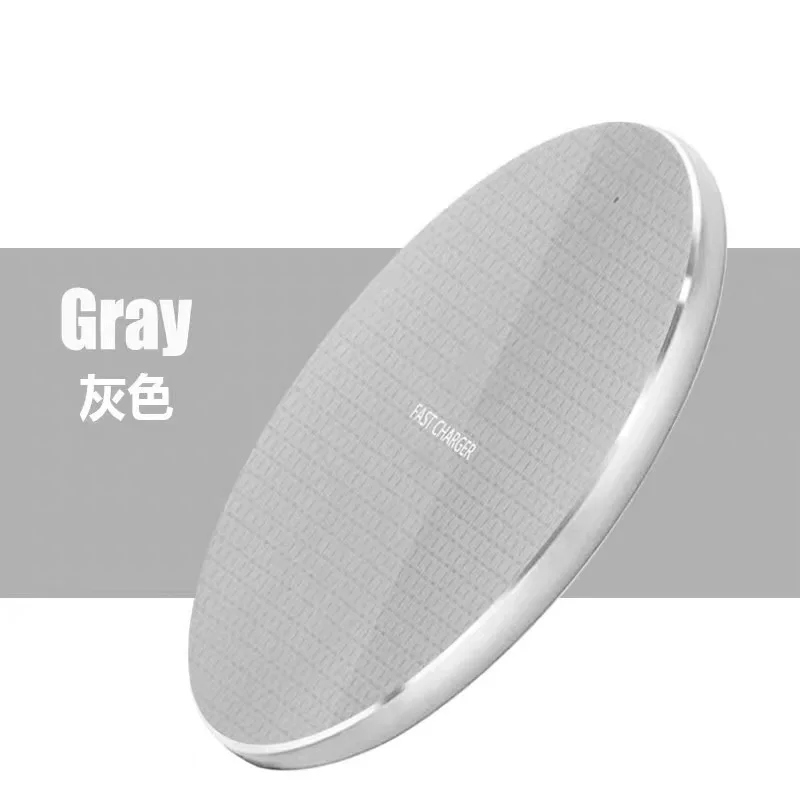 

widely compatible charger Free charging cable 10W wireless charger smart mobile phone QI fast charge wireless charger, Black,silver,red,blue