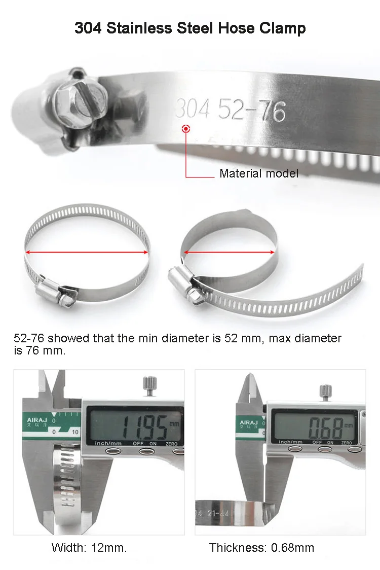 Worm Drive Hose Clamp Impa 11Mm -17 Mm Band Clamps And Other Metal Jubilee Clip German Type Torro