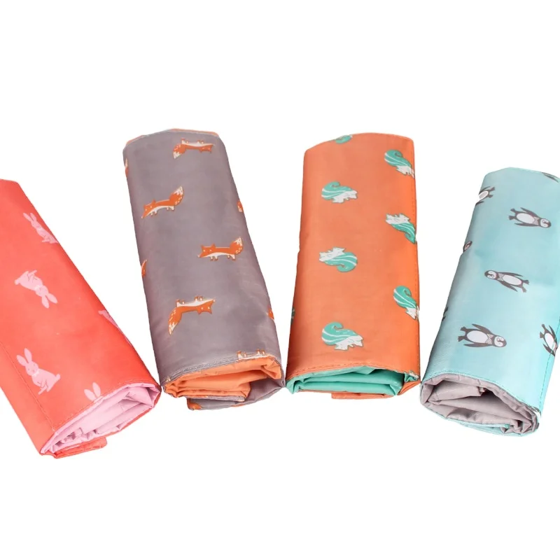 

Eco-friendly Grocery Carry Bag Polyester Reusable Foldable Shopping Bags with Logo, Green/ grey/pink/orange