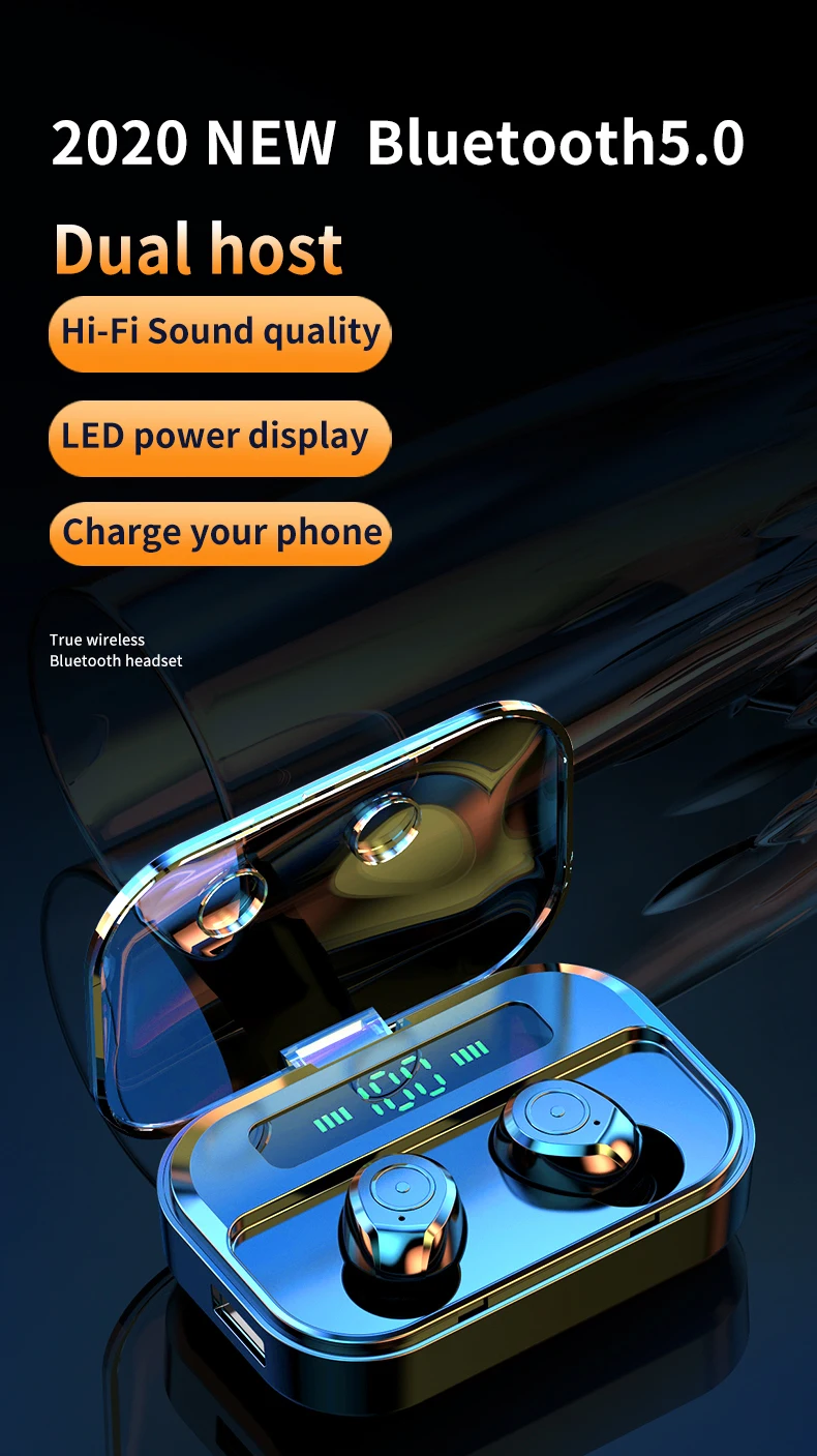 GlobalCrown Cheaper But Hi-fi Sound Quality Dual Host TWS 5.0 headset with Upgraded LED Digital Display Charging Case - ANKUX.COM