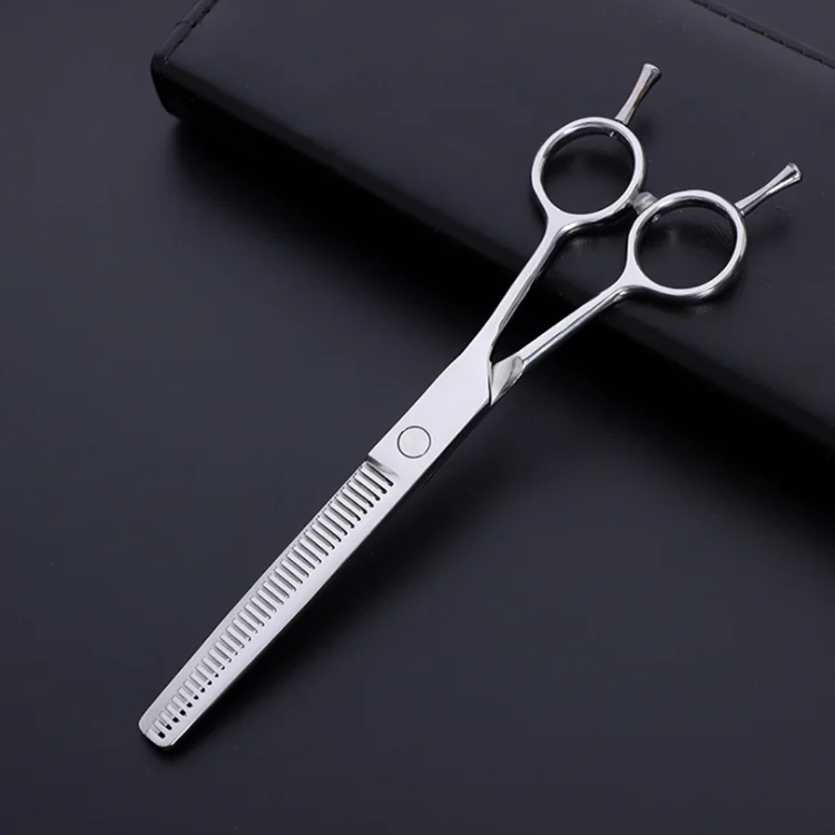 7 Inch Japanese Steel Curved Blade Dog Grooming Scissors Thinning Round