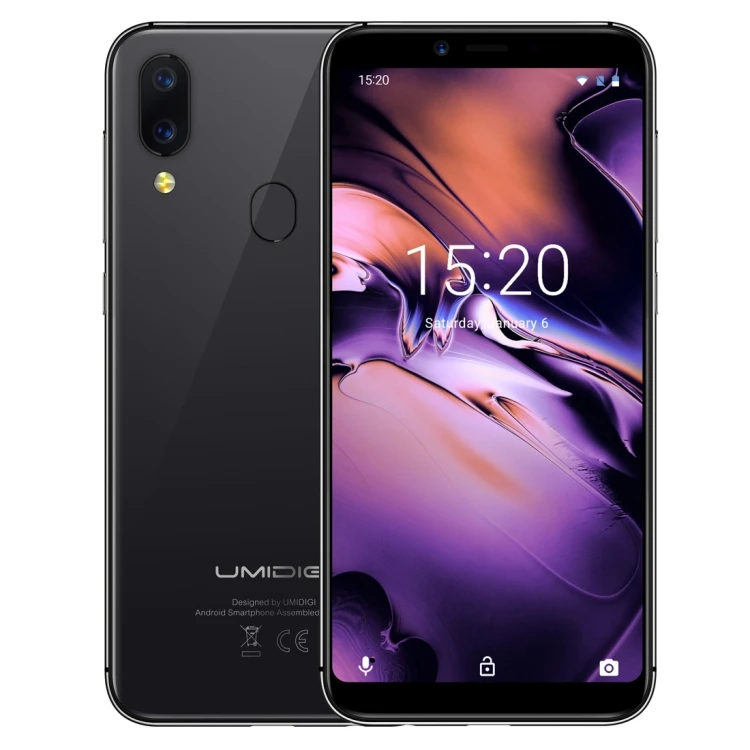 

UMIDIGI A3 Global Band 5.5"inch Full Screen 2GB+16GB smartphone Quad core Android 8.1 12MP+5MP Face Unlock Dual 4G Mobile Phone