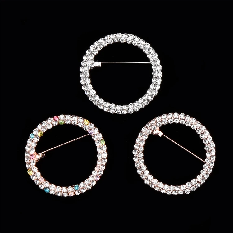 

Bling jewelry 3.5x3.5mm round alloy buckle rhinestone brooch pin for dress accessories