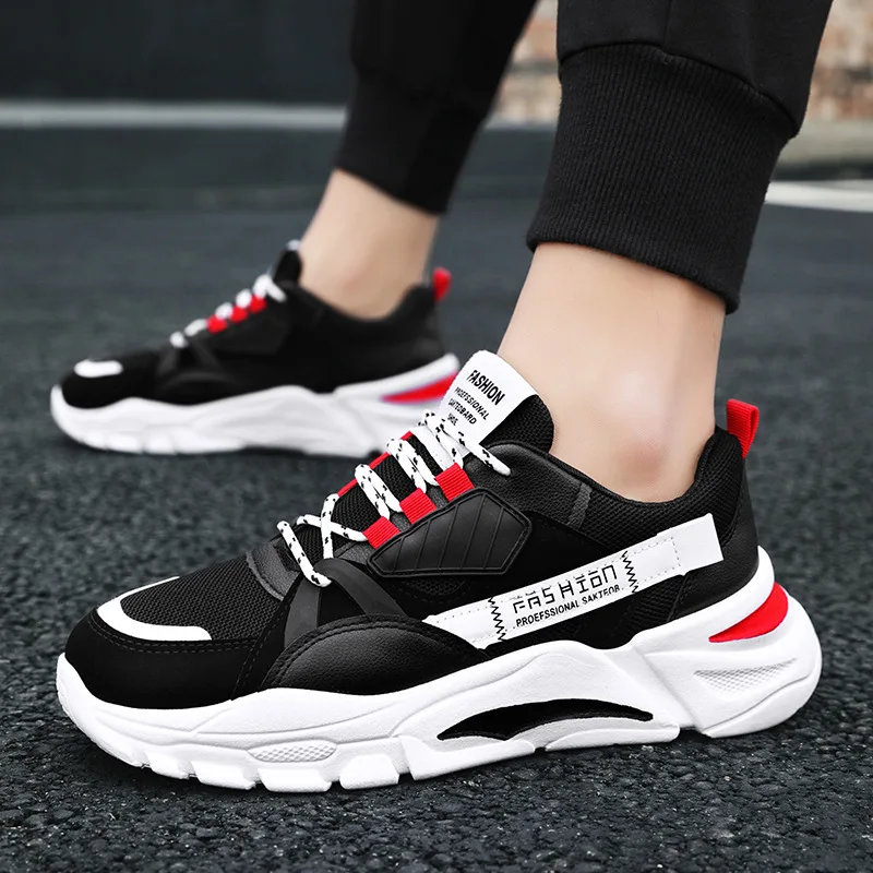 

Factory Wholesale Black Casual Walking Style Men's Fashion Sneaker, Blue, red