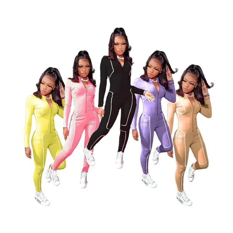 

Fall new arrival autumn popular women fashion long sleeves black jumpsuits