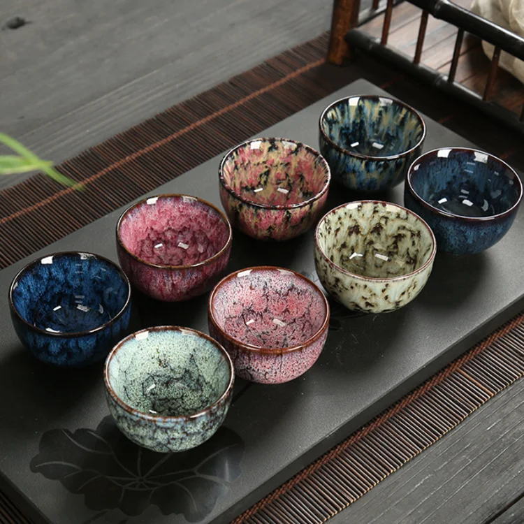 

60ML Kiln change kungfu tea cup ceramic coffee cup tea set pottery bowl gift mug wholesale