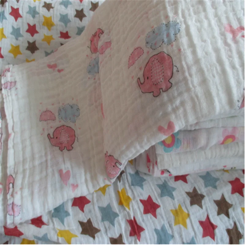 
Custom design newborn organic cotton printed baby blankets muslin swaddle wrap 