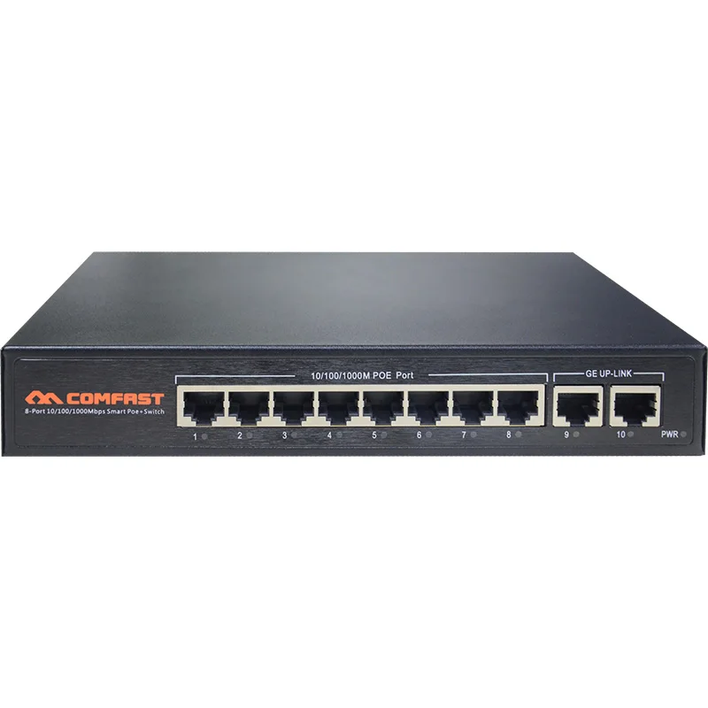 

Comfast 10 ports 10/100/1000 Gigabit Ethernet Network POE Switch with 48V Power Suppy CF-SG181P
