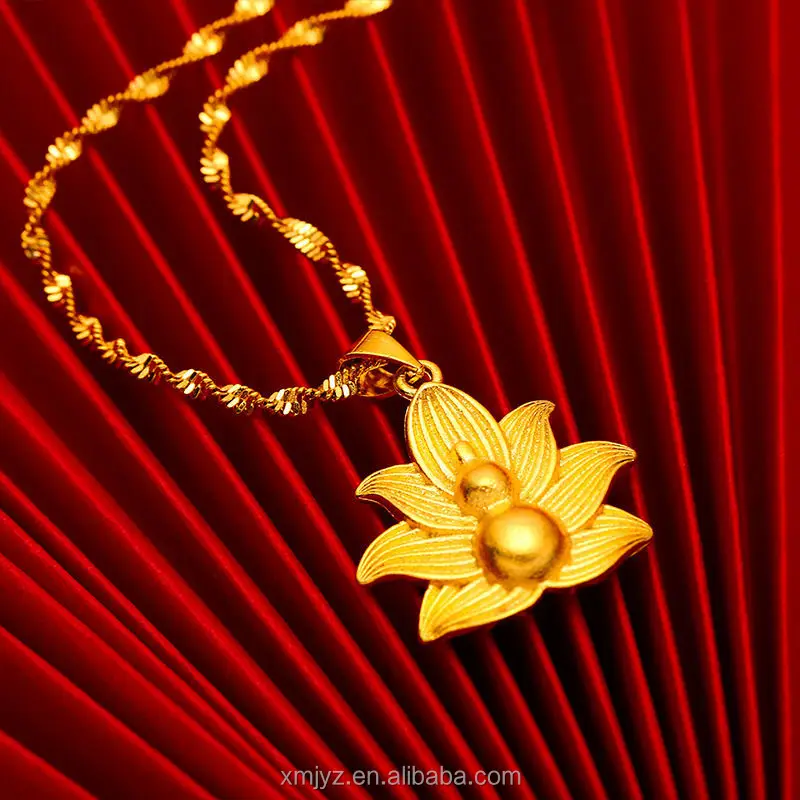 

Lotus Gourd Vietnam Placer Gold Women's Necklace Pendant Jewelry Accessories Sand Gold Wholesale Tik Tok Live Stream