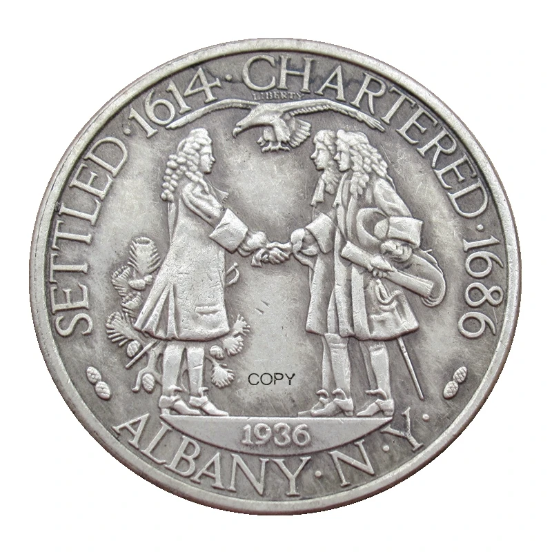 

US 1936 Albany Commemorative Half Dollar Silver Plated Reproduction Decorative Coins