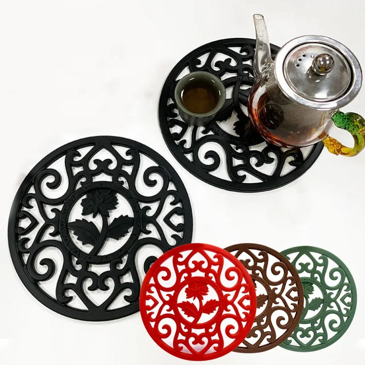

Professional Factory Custom Potholders Hot Pads Kitchen Trivet Mats Coaster Silicone Hot Pot Holder, Customized color