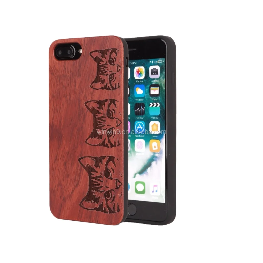 

Hot Selling Wholesale Engraving Custom Design Mobile Phone Wood Case Accessories, Original wood color