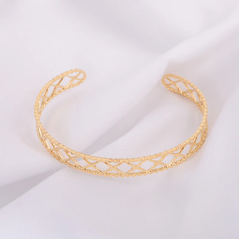 

fashionable women's stainless steel 14K cross Hollow bracelet jewelry