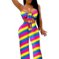 

S1183 women sexy summer clothes 2 piece club outfit ladies long pant and bra