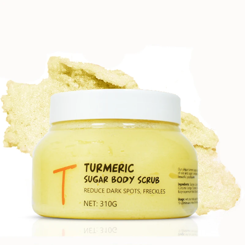 

Private Label Skin Care Natural Turmeric Scrub Organic Exfoliating Brightening Sugar Turmeric Face Body Scrub