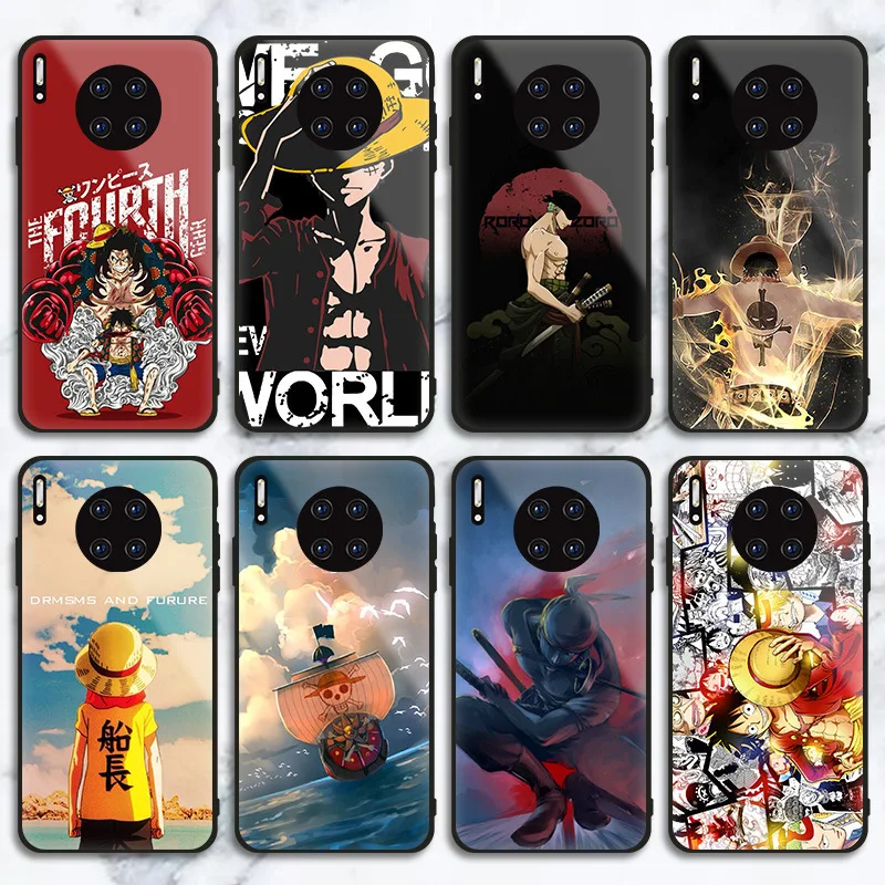 

Japanese Anime One piece Soft TPU Fitted Case For iPhone 12 11 pro max Anime Tempered glass OEM Custom Phone Cover