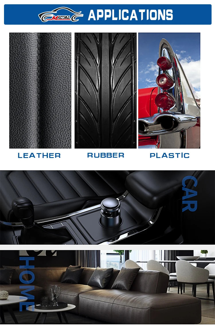 All Purpose Car Interior Dashboard Polish Spray Wax Restore For Leather Rubber Plastic Surface