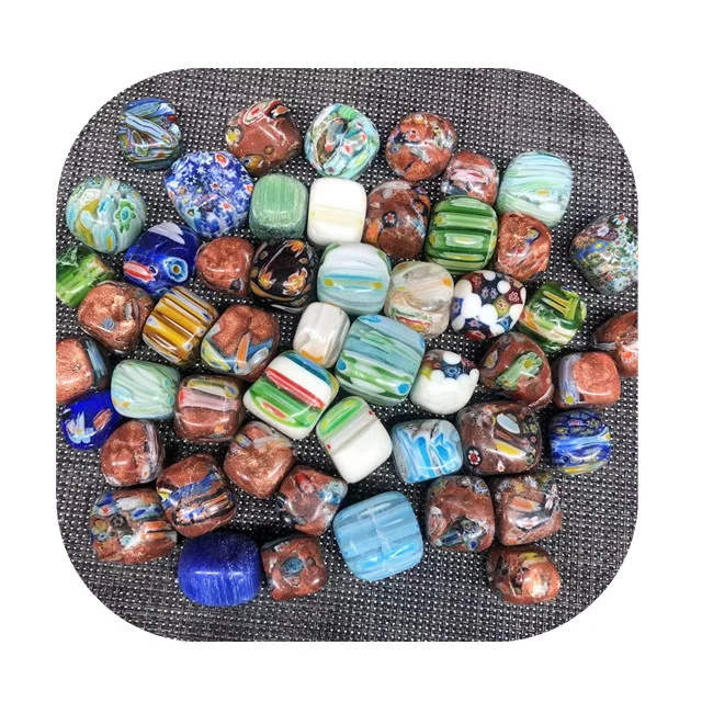 

Bulk wholesale 20-30mm colorful synthetic man made tian hua crystals tumbled stone for Decor