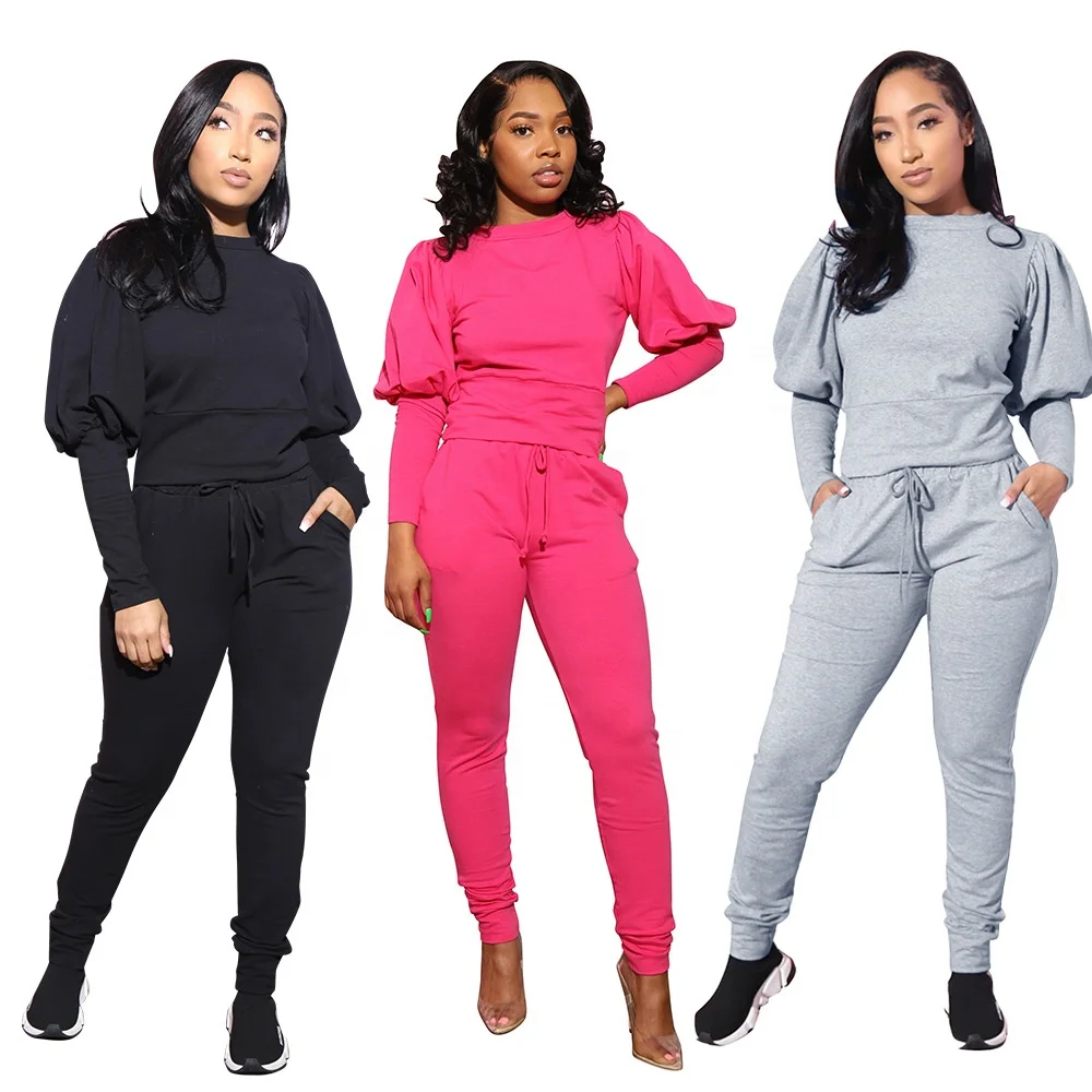 

B63486A New cross-border fashion European and American women's trousers casual pure color suit, Pink/gray/black