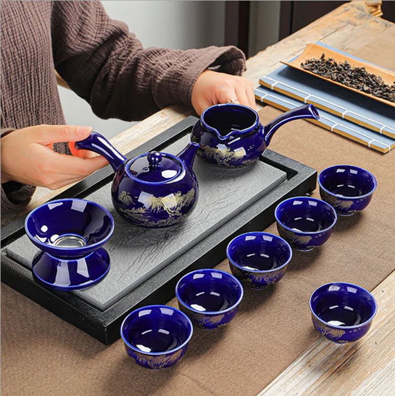 

Kungfu tea set gift box household ceramic teapot and cup set gift, Picture