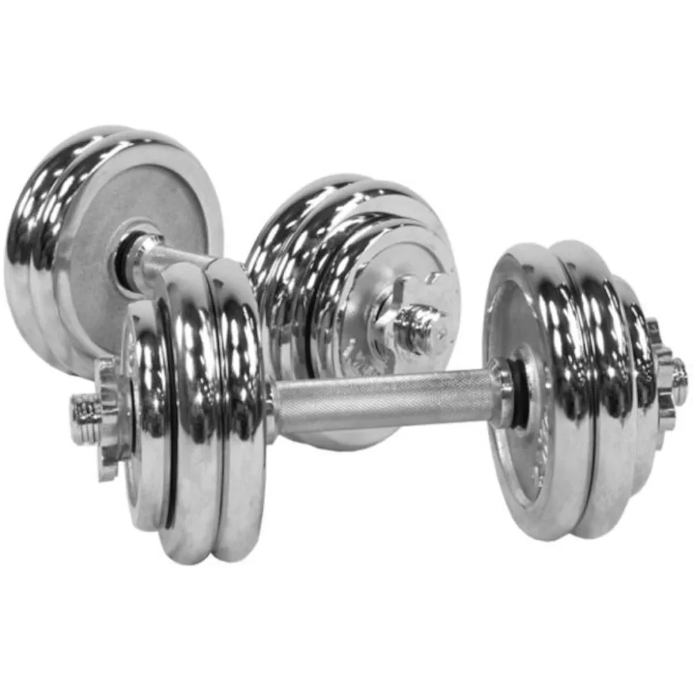 

Real 15kg /20kg /30kg Mens Cast Iron Adjustable Chrome Plated Home Gym Steel Dumbbell Barbell Set Fitness Equipment for Sale, Silvery