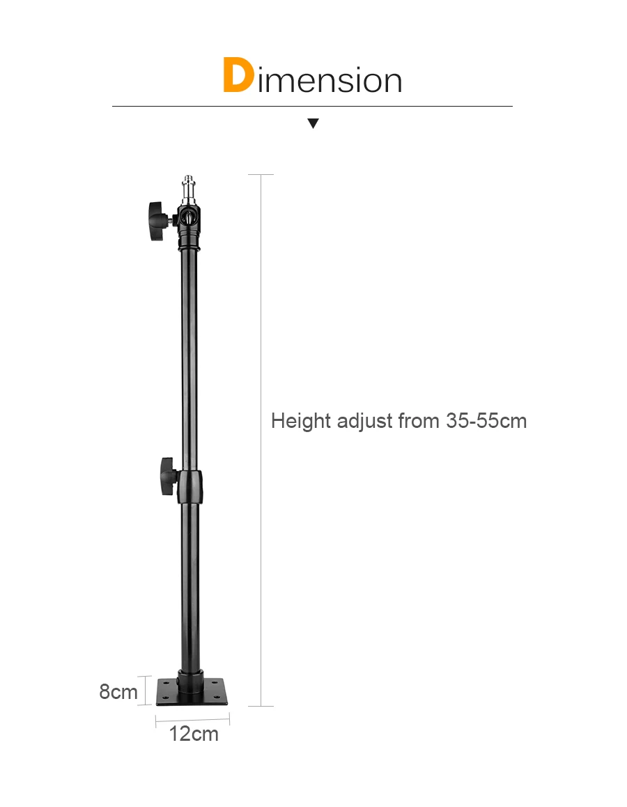 35-55cm 13.7-21.6in  Photography studio Photo Adjustable Wall Overhead Ceiling Light Stand Loading Capacity 5kg