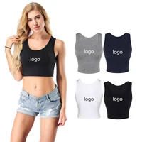 

Custom Logo Women Sweat Absorption Sexy 4 Color Plain Tight Crop Top