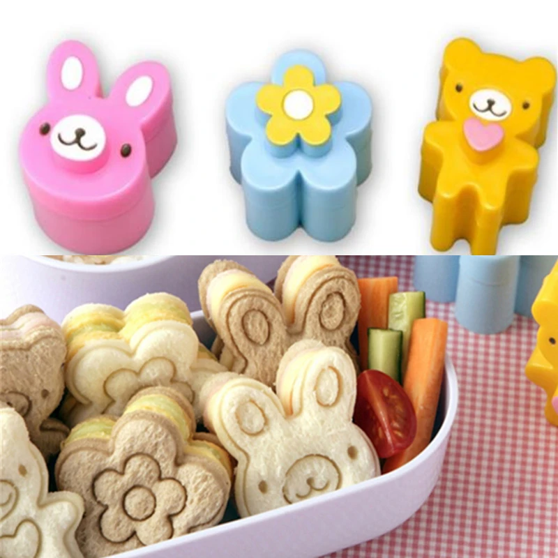 

Cute Sandwich Mould Rabbit Flower Panda shaped Bread CakeBiscuit Embossing Device Crust Cookie Cutter Baking Pastry Tools Cake