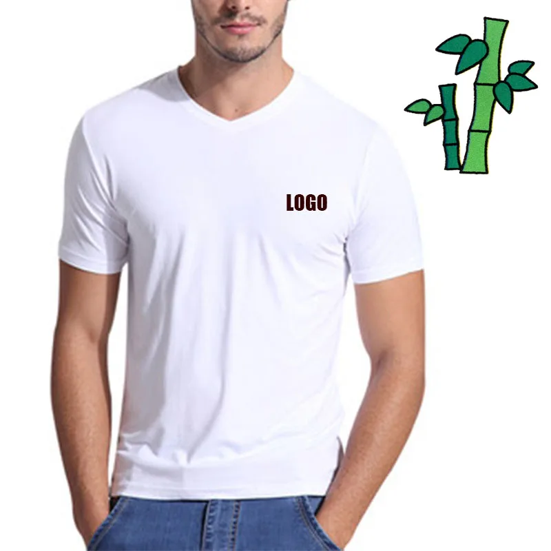 

Custom Blank V neck Bamboo tshirt Men's Bamboo Clothing Wholesale, Customized color