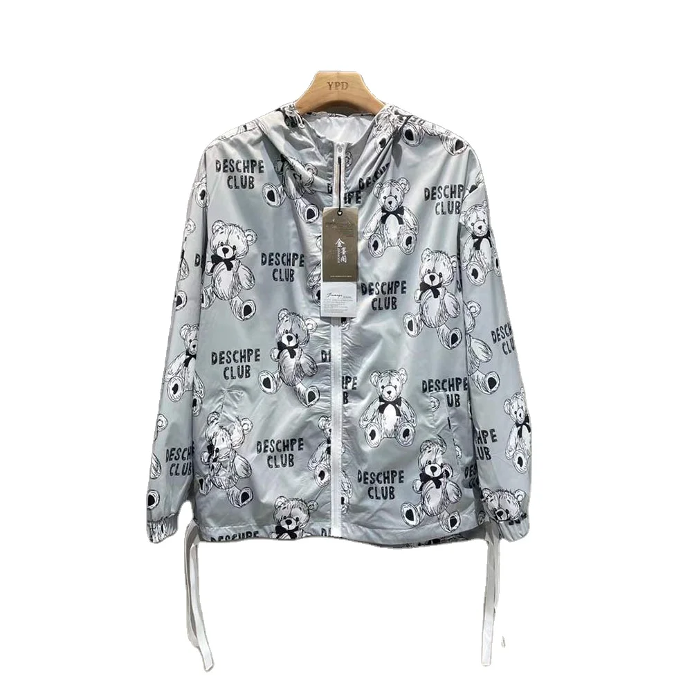 

Custom waterproof nylon printing fashion jacket thin windbreaker men rain jacket womens