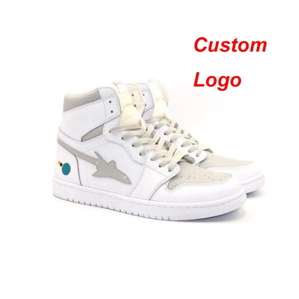 

Customize your own brand logo full grain leather AJ 1 men's sneaker sports shoes, Custom