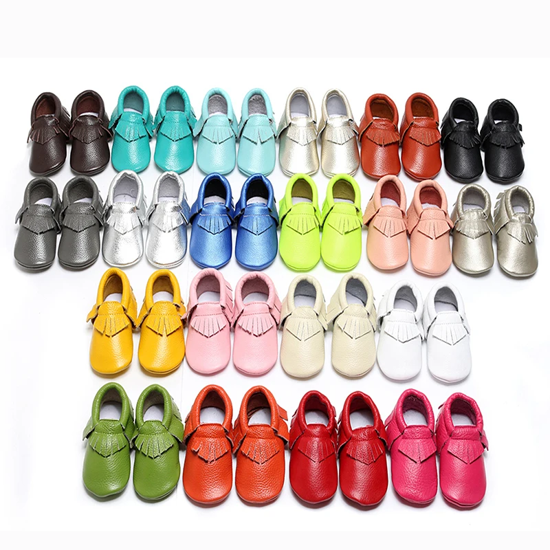 

Wholesale Genuine Leather Soft Baby Shoes/Baby Moccasins, 20 kinds of colors