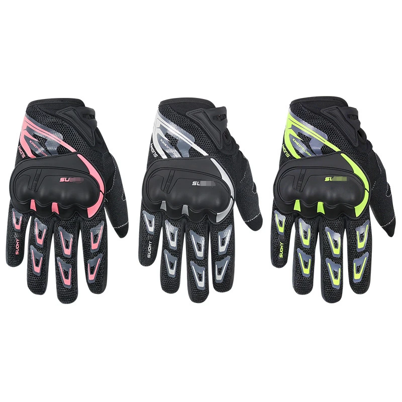 

Hot Selling Custom Logo Summer touch screen motorcycle gloves full finger mesh breathable motorcycle cross-country motorcycle