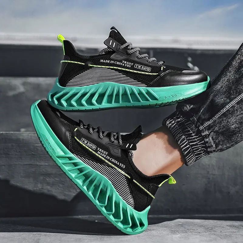 

Trend Mesh Men Running Shoes Blade Sneakers Breathable Outdoor Training Sport Shoes Zapatillas Hombre Men's casual shoes, White orange,black blue,black green