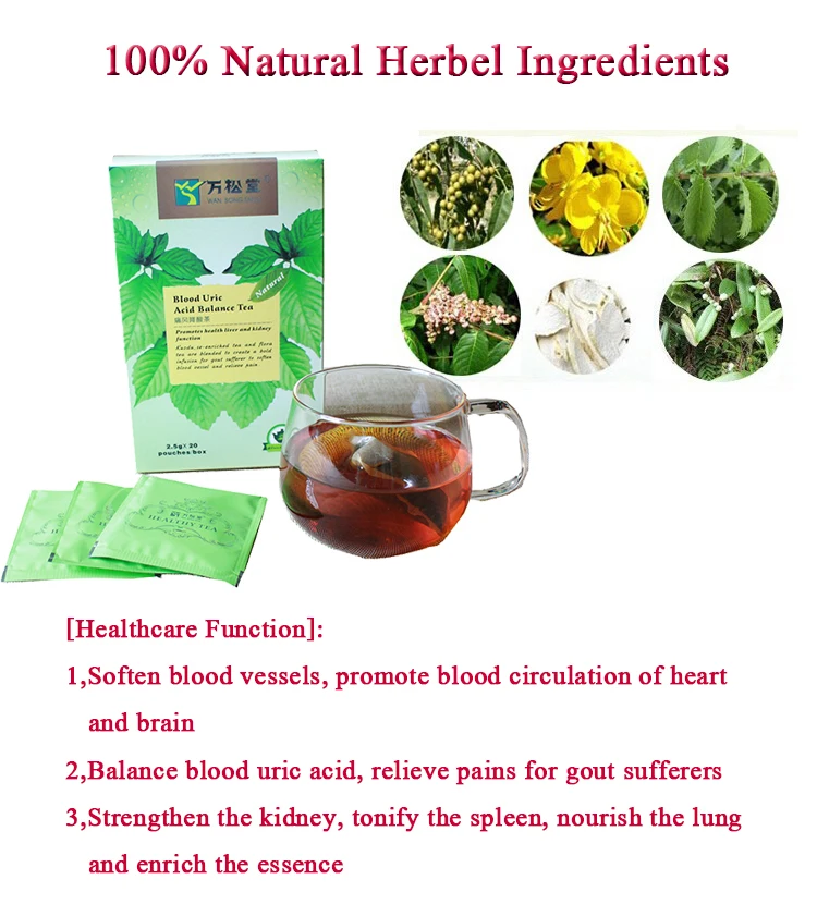 Chinese Health Herbal Blood Uric Acid Balance Tea For Arthritis Blood Uric Acid Balance Tea