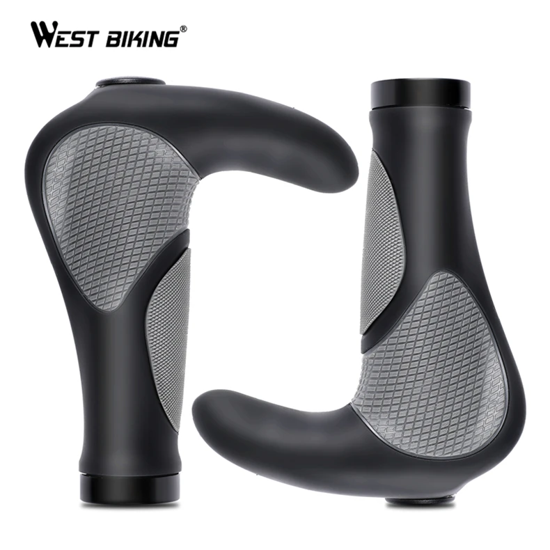 

WEST BIKING Ergonomic Bicycle Grip Lock-on Handlebar Cover MTB Mountain Cycling Anti-slip Handle Bar Bike Accessories Bike Grip, Black