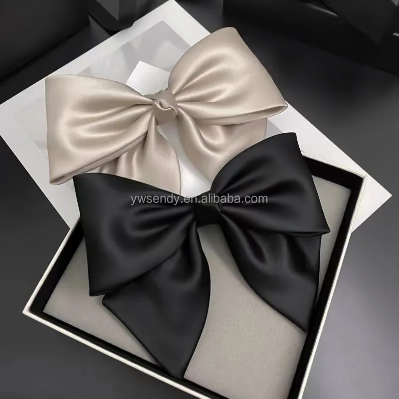 Style Luxury Hairpins New Designer Boutique Large Big Satin Ribbon Bow Hairpin Women Girls bowknot hairpin