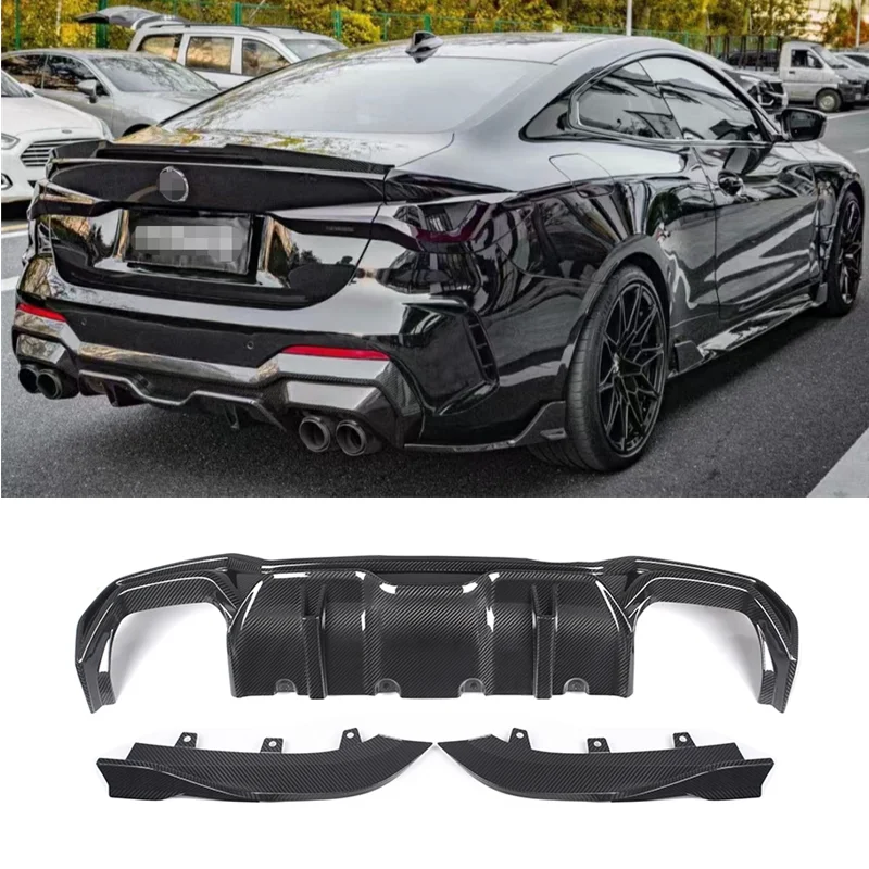 

High quality Dry Carbon Fiber Rear Bumper Lip Spoiler Diffuser for BMW G22 G23 Coupe 2021+ SQ Style rear diffuser