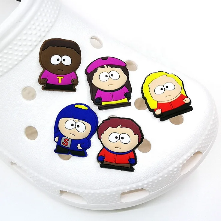 

Cheap Custom Shoe Charms cartoon South park Pvc Shoe Accessories design for Kids Teens Boy Girls party favor