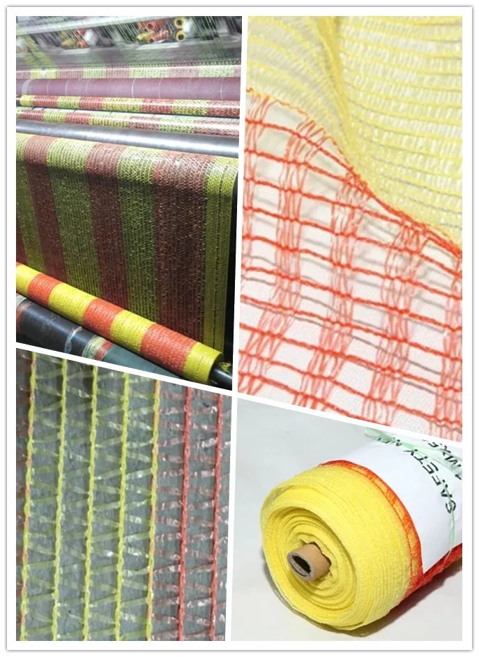 Orange Yellow Knitted Road Safety Fence Mesh