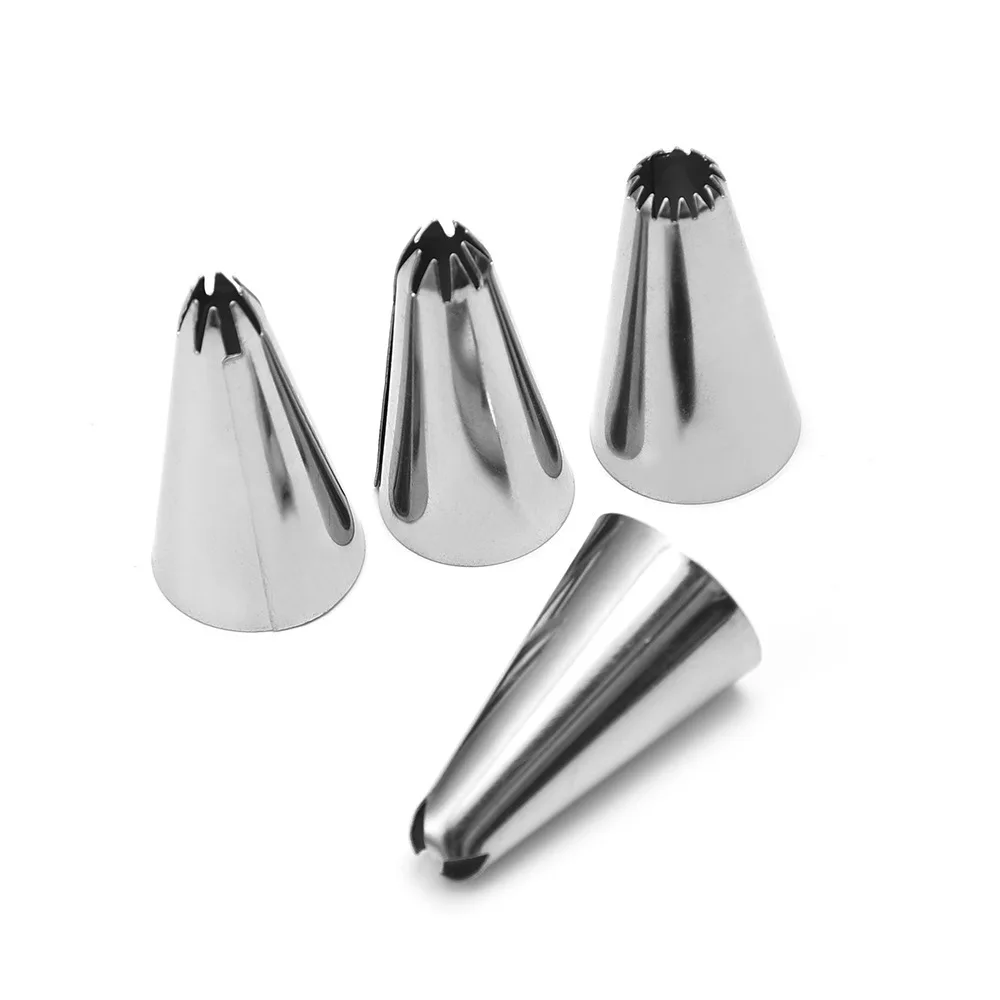 

wholesale Stainless Steel icing piping nozzles tips 7 different models cake decorating nozzles tips baking tools, Silver