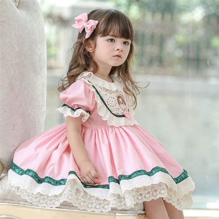 

Kids Spanish Baby Lotia Dresses for Girls Vintage Children Boutique Clothing Girl Spain Ball Gowns Baby Birthday Party Clothes