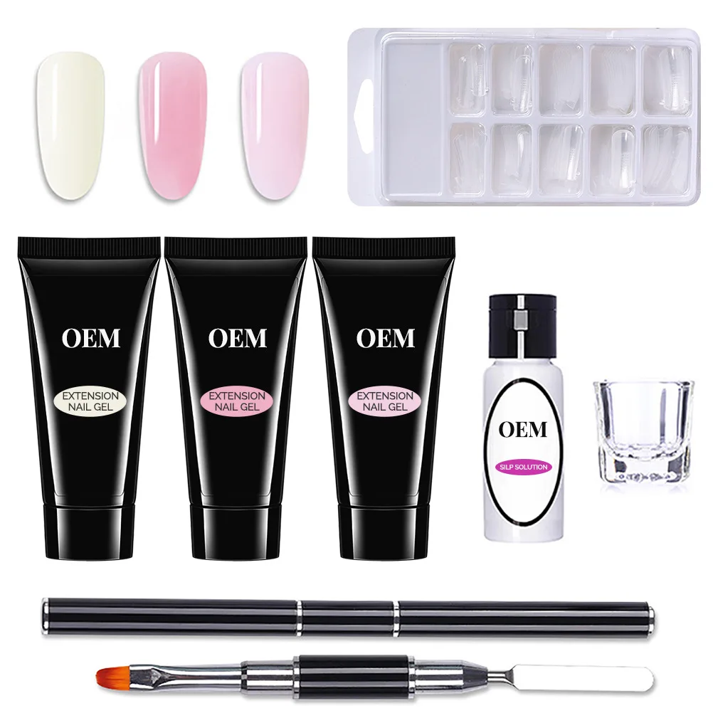 

private label acrylic nail start set gel nail extension poly gel kit with uv lamp, Choose