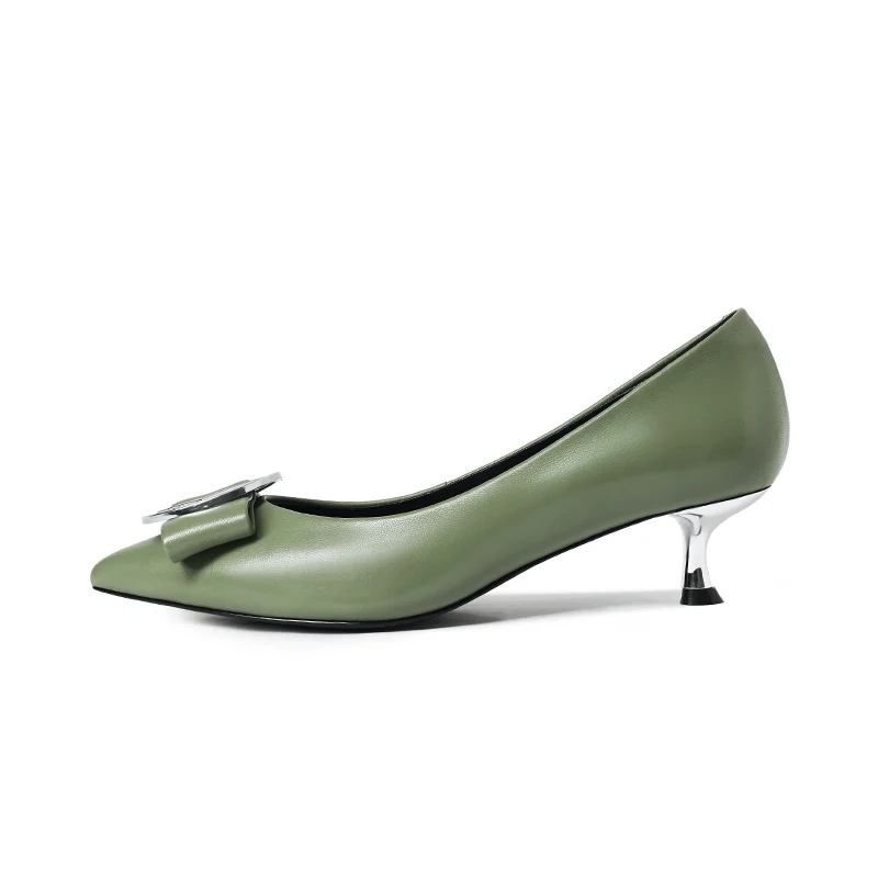 

K004 2020 New Spring Autumn Breathable Women Dress Shoes Genuine Leather Ladies Casual Shoes, Green/apricot/black